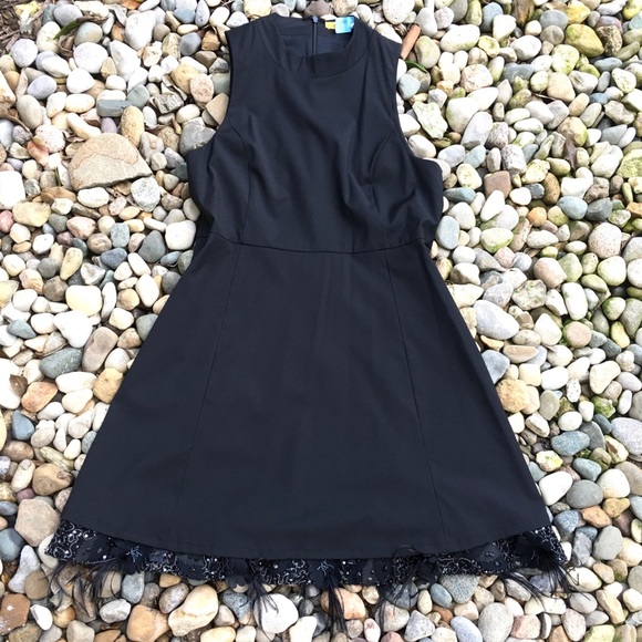 Alice + Olivia Dresses & Skirts - Alice and Olivia Black Dress Embellished Trim Sz 4